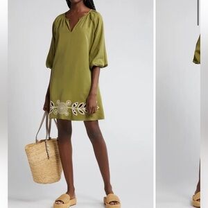 CIEBON NWT $140 Krista Embroidered Detail Trapeze Minidress S‎